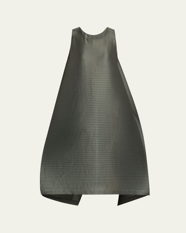 Paneled Pleats Midi Dress